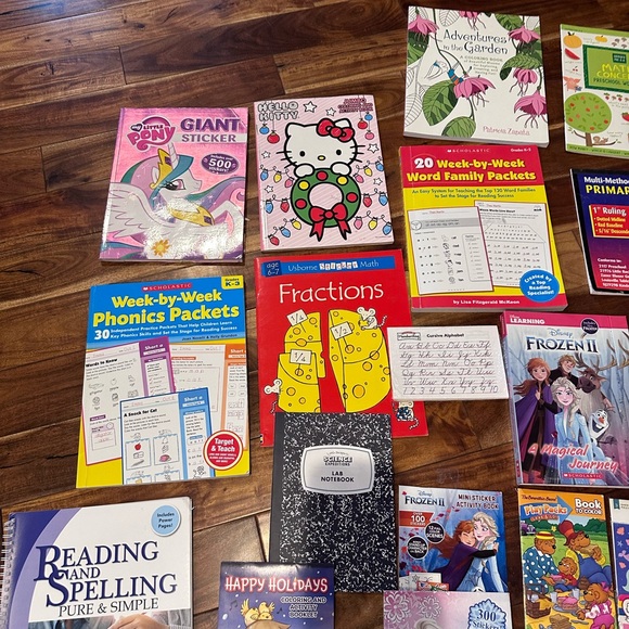 Lot of 35 coloring books, educational materials, stickers, handwriting, etc - Picture 3 of 5